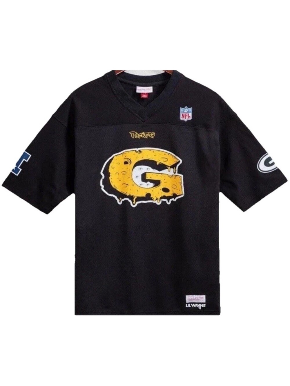 Lil Wayne x Mitchell & Ness x Packers Jersey Top Men's Size Large Black New